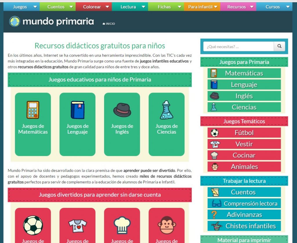 Juegos educativos online: Mundoprimaria Juegos educativos online: Mundoprimaria